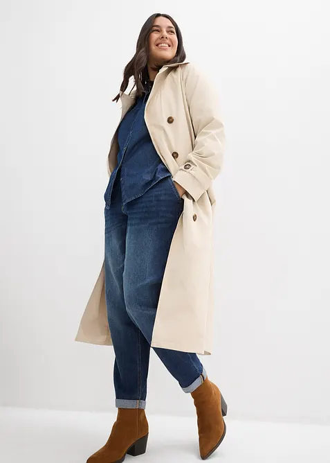 Dž&iacute;ny Boyfriend, Mid Waist, pas do gumy, bonprix