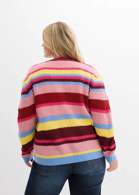 Oversize pleten&yacute; kab&aacute;tek s pod&iacute;lem vlny, bonprix