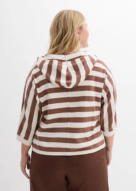 Oversize svetr z jemn&eacute; pleteniny z bavlněn&eacute; směsi, bonprix