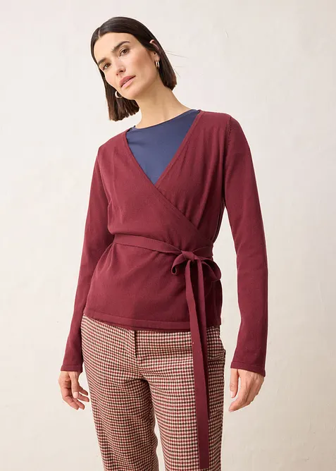 Pleten&yacute; zavinovac&iacute; kab&aacute;tek s vlnou merino, bonprix