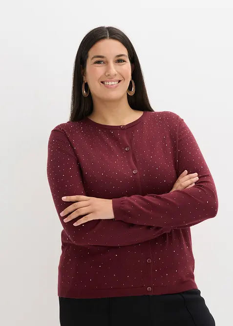 Pleten&yacute; kab&aacute;tek se třpytiv&yacute;mi kam&iacute;nky, bonprix