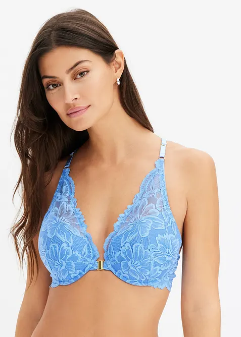 Vyztužen&aacute; podprsenka s krajkou a předn&iacute;m zap&iacute;n&aacute;n&iacute;m, bonprix