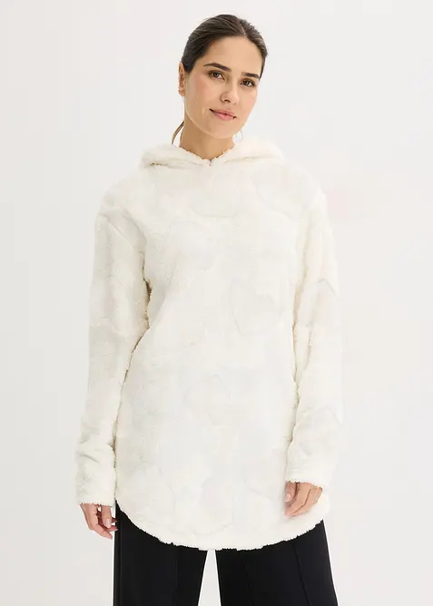 Dlouh&aacute; oversize mikina se srd&iacute;čkov&yacute;m vzorem, bonprix