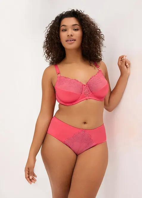 Maxikalhotky s třpytivou květinovou v&yacute;&scaron;ivkou, bonprix