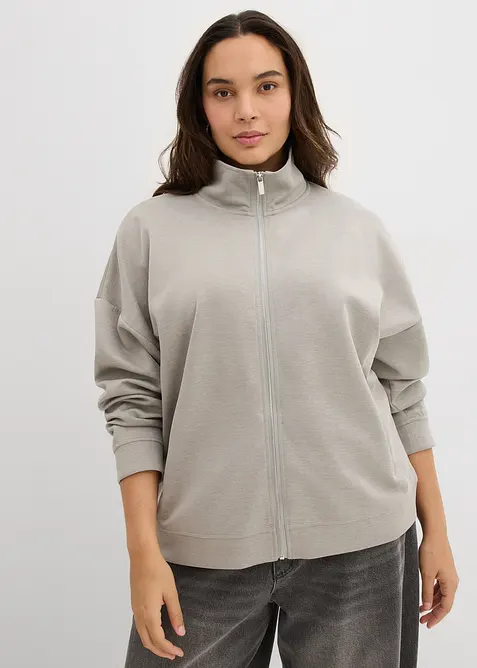 Bunda na zip z materi&aacute;lu scuba, bonprix