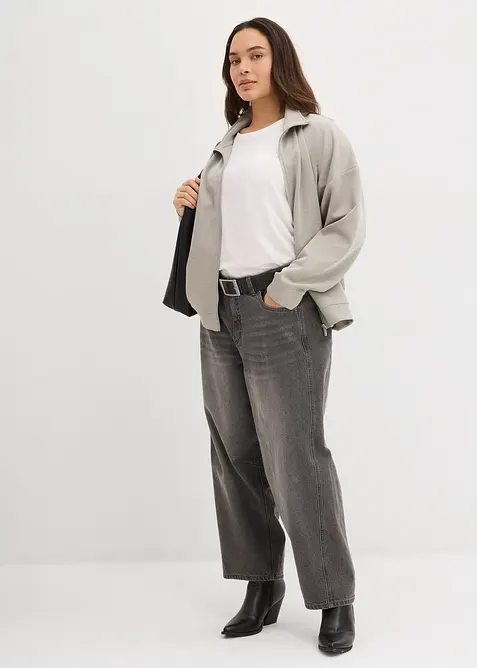 Bunda na zip z materi&aacute;lu scuba, bonprix