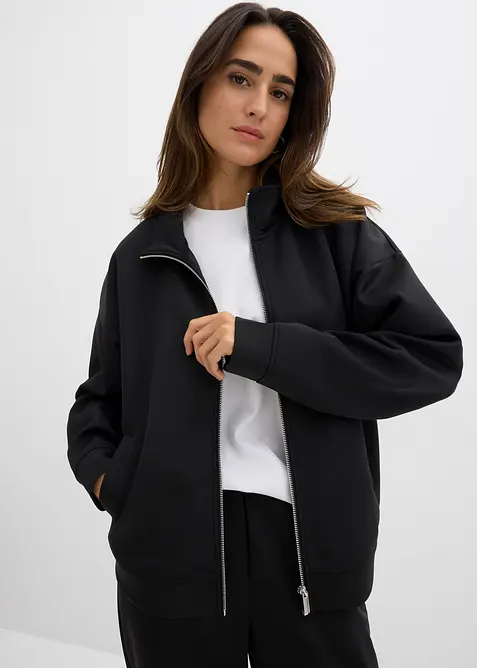 Bunda na zip z materi&aacute;lu scuba, bonprix