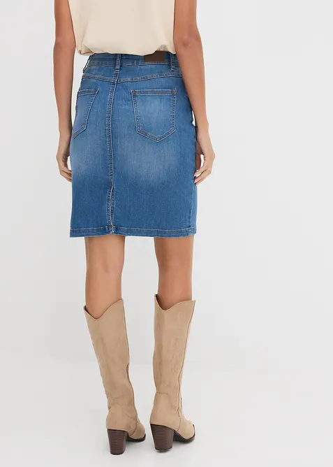 Strečov&aacute; dž&iacute;nov&aacute; sukně, bonprix