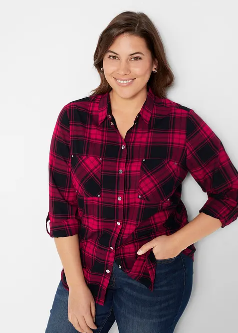 Kostkovan&aacute; ko&scaron;ilov&aacute; halenka z čist&eacute; bavlny, bonprix