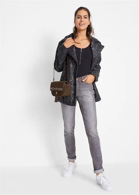 Komfortn&iacute; strečov&eacute; dž&iacute;ny, Mom střih, Mid Waist, bonprix