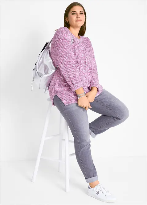 Komfortn&iacute; strečov&eacute; dž&iacute;ny, Mom střih, Mid Waist, bonprix