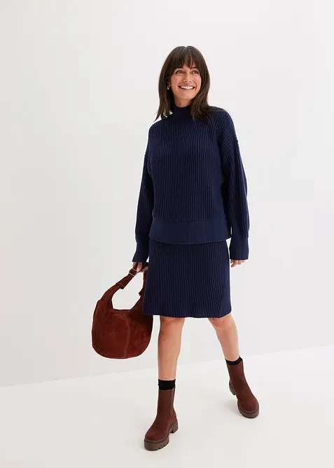 Oversize svetr z čist&eacute; bavlny, bonprix