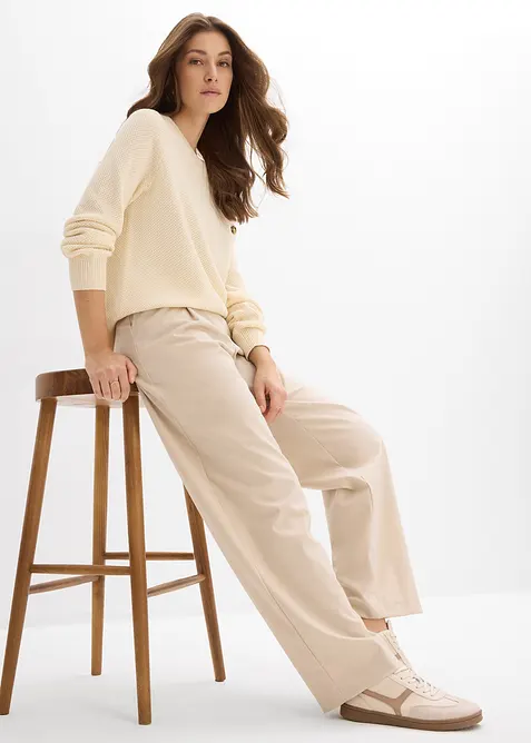 Kalhoty Barrel s vysok&yacute;m pasem, bonprix