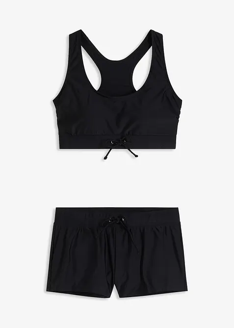 Bikiny s podprsenkov&yacute;m topem a &scaron;ortkami (2d&iacute;ln&aacute; souprava), bonprix