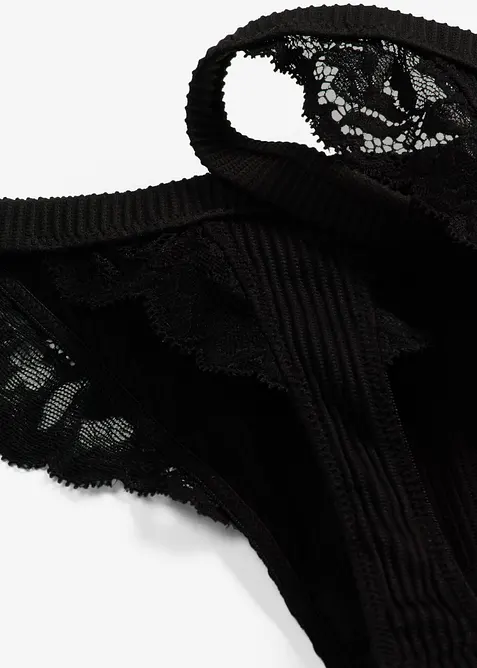 Tanga s měkk&yacute;m žebrovan&yacute;m materi&aacute;lem, bonprix