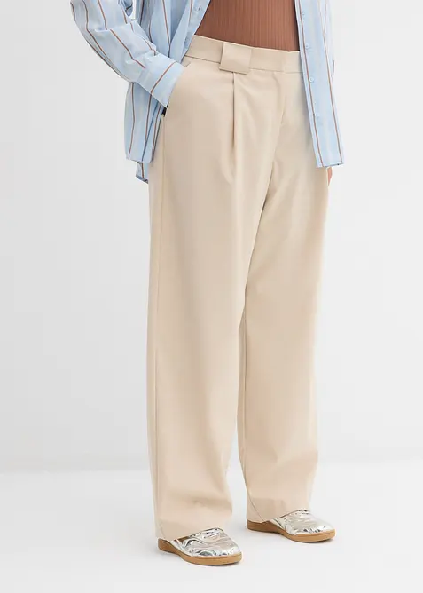 Kalhoty Barrel s vysok&yacute;m pasem, bonprix