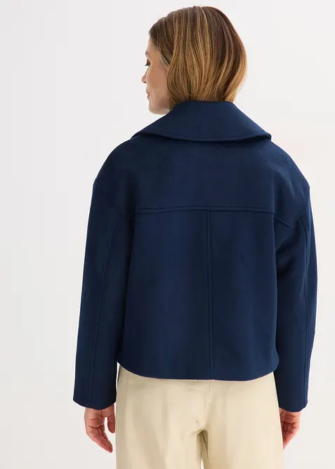 Kr&aacute;tk&yacute; oversize trenčkot s vlněn&yacute;m vzhledem, bonprix