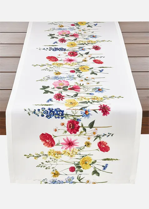 Běhoun na stůl s květov&yacute;m potiskem, bonprix