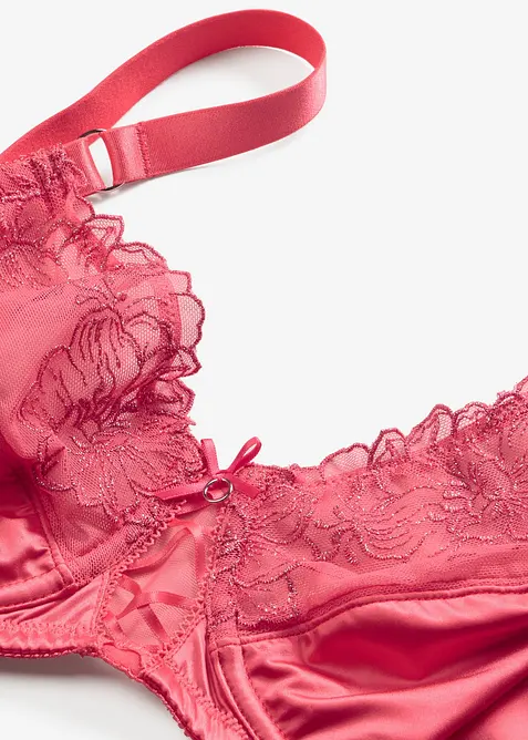 Podprsenka s kosticemi a třpytivou květovanou krajkou, bonprix