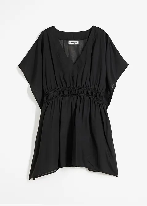 Průhledn&aacute; pl&aacute;žov&aacute; tunika s v&yacute;střihem do V, bonprix