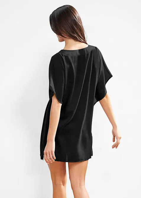 Průhledn&aacute; pl&aacute;žov&aacute; tunika s v&yacute;střihem do V, bonprix