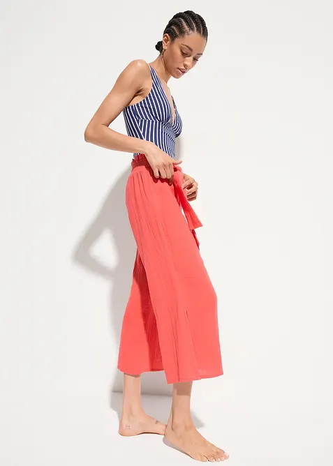 Stahovac&iacute; jednod&iacute;ln&eacute; plavky s hlubok&yacute;m v&yacute;střihem, středn&iacute; tvaruj&iacute;c&iacute; efekt, bonprix