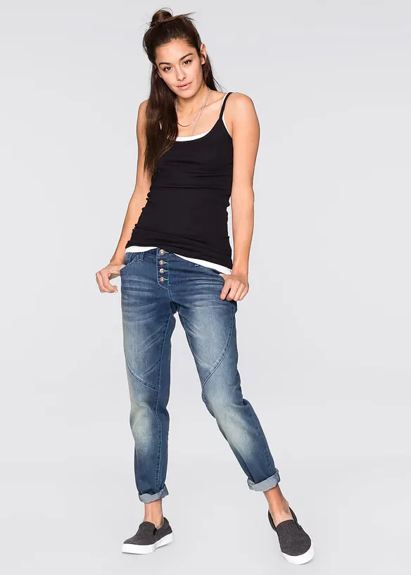 Top s úzkými ramínky, z čisté bavlny (2 ks v balení), bonprix