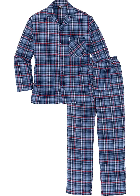 Pyžamo z měkkého flanelu, s knoflíkovou lištou a dlouhým rukávem., bonprix