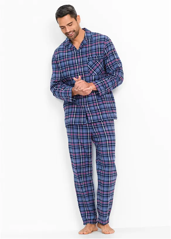 Pyžamo z měkkého flanelu, s knoflíkovou lištou a dlouhým rukávem., bonprix