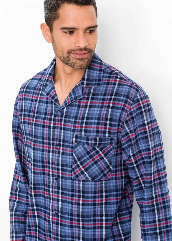 Pyžamo z měkkého flanelu, s knoflíkovou lištou a dlouhým rukávem., bonprix