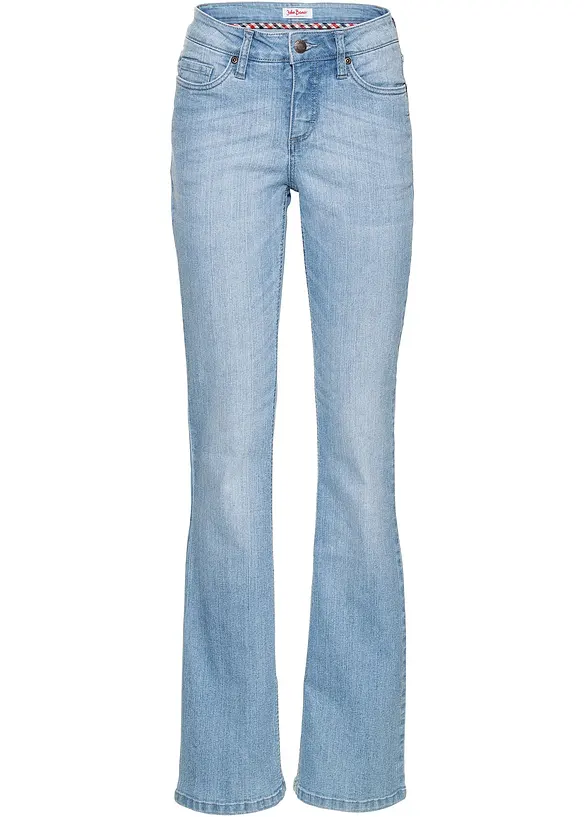 Bootcut džíny Mid Waist, strečové, bonprix
