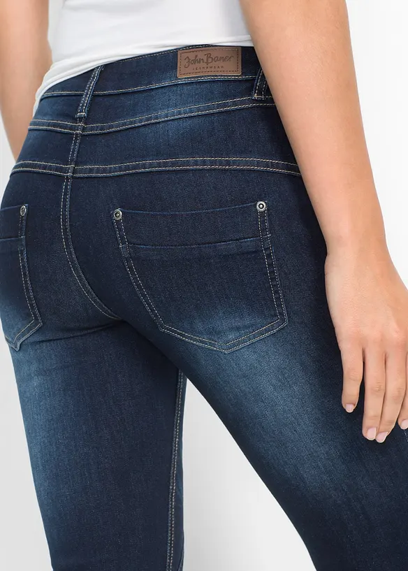 Bootcut džíny Mid Waist, strečové, bonprix
