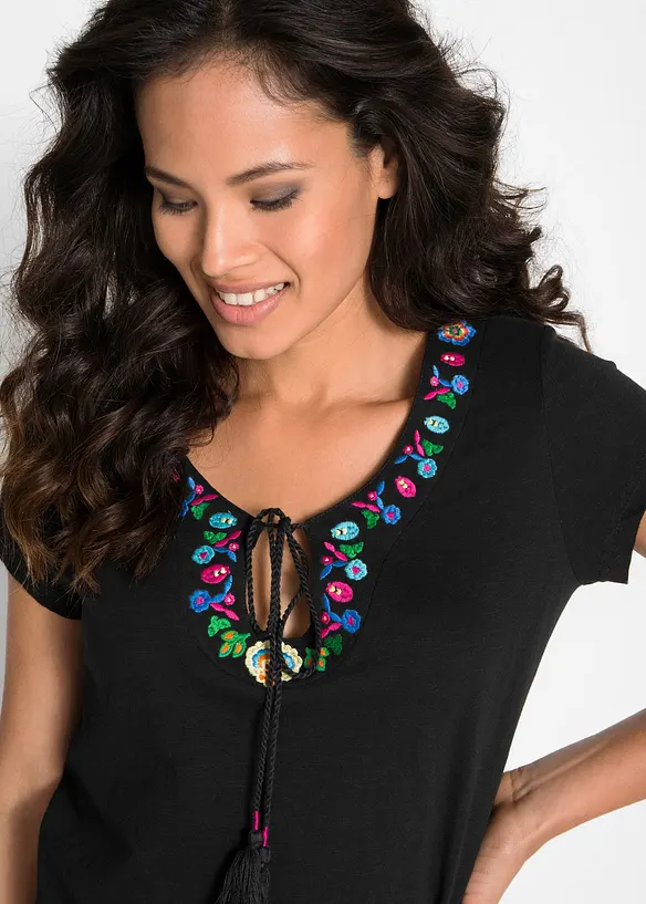 Žerzejové šaty z žíhané příze, z čisté bavlny, bonprix