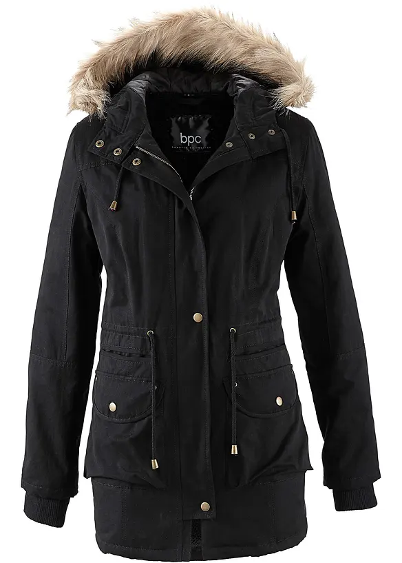 Krátká parka s umělou kožešinou, bpc bonprix collection