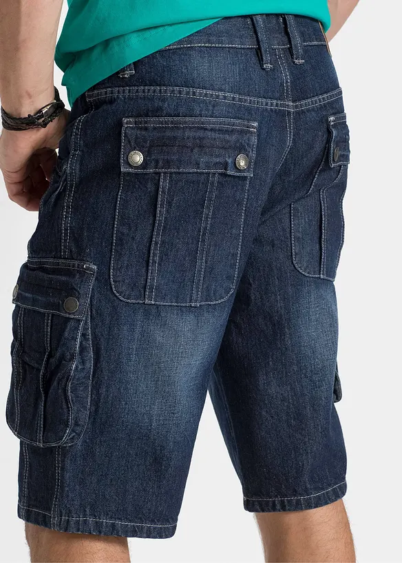 Cargo džínové bermudy, Regular Fit, bonprix