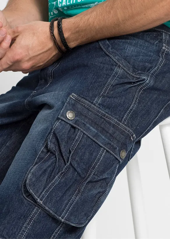 Cargo džínové bermudy, Regular Fit, bonprix