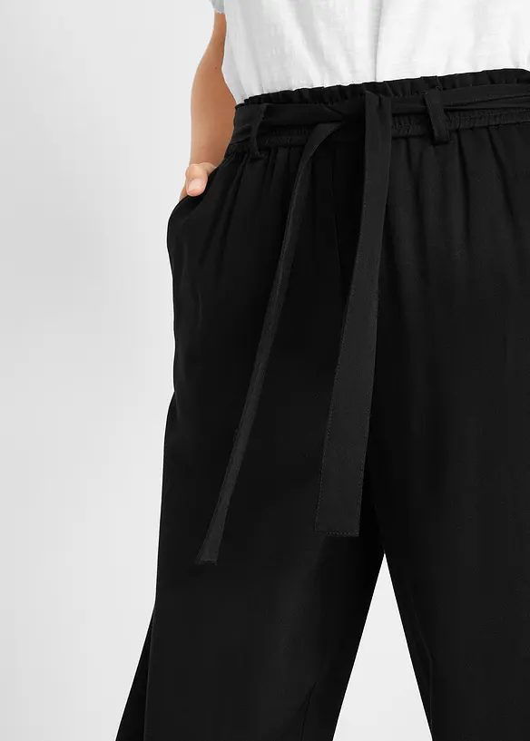 Kalhoty Culotte z viskózy a s páskem na zavazování, bonprix