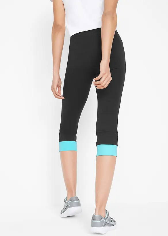 Sportovní capri legíny s kontrastními lemy, bonprix