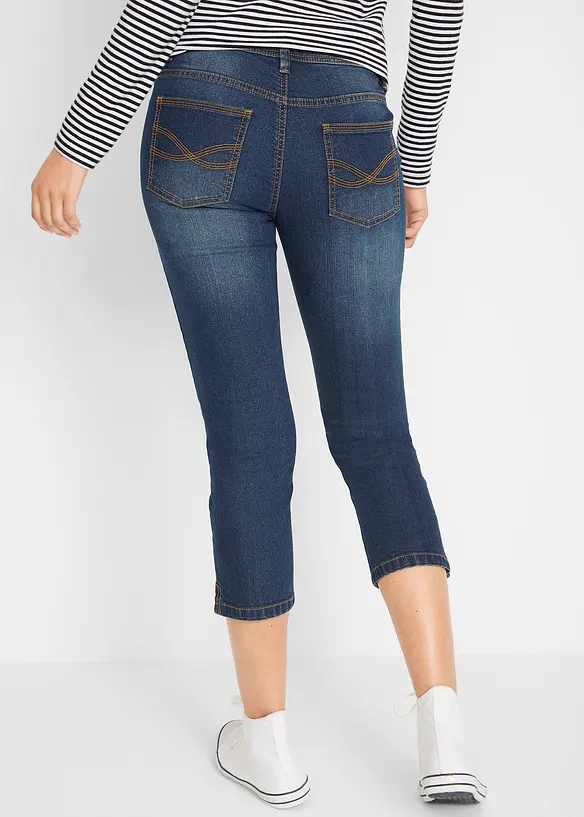 Džíny Slim Fit, Mid Waist, zkrácené, bonprix