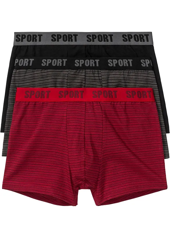 Úzké boxerky s bavlnou  (3 ks v balení), bonprix