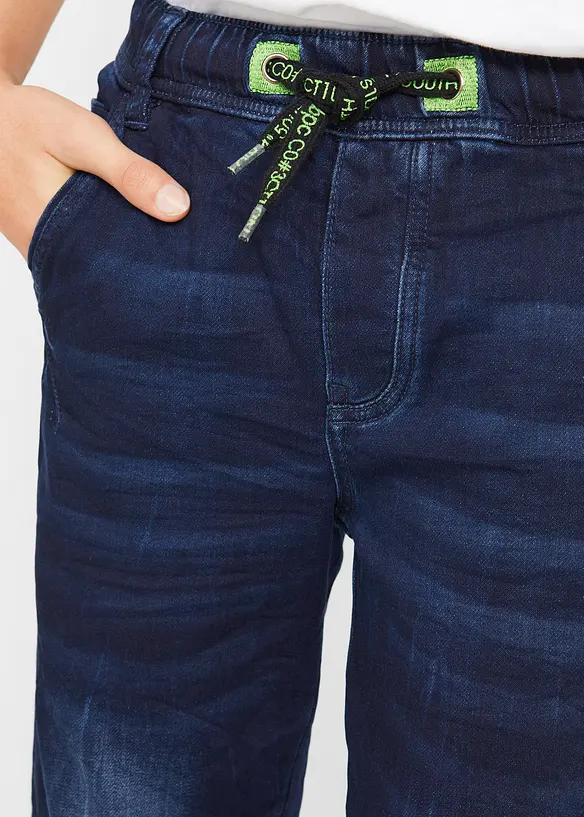 Teplákové džíny bez zapínání, Regular Fit, Tapered, bonprix