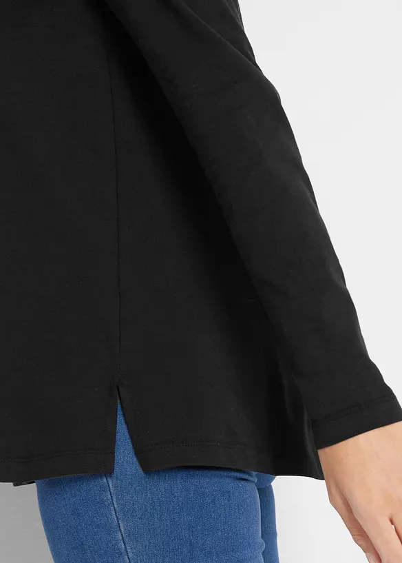 Triko s dlouhým rukávem, z čisté bavlny, bonprix