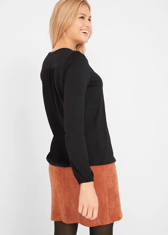 Bavlněné triko Henley, dlouhý rukáv, bpc bonprix collection