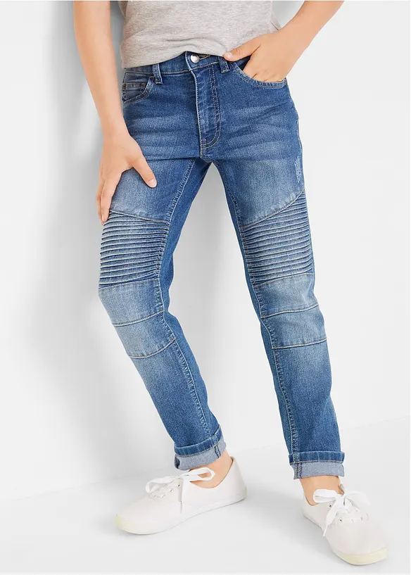 Strečové džíny s nastavitelným pasem, Straight, Skinny Fit, bonprix