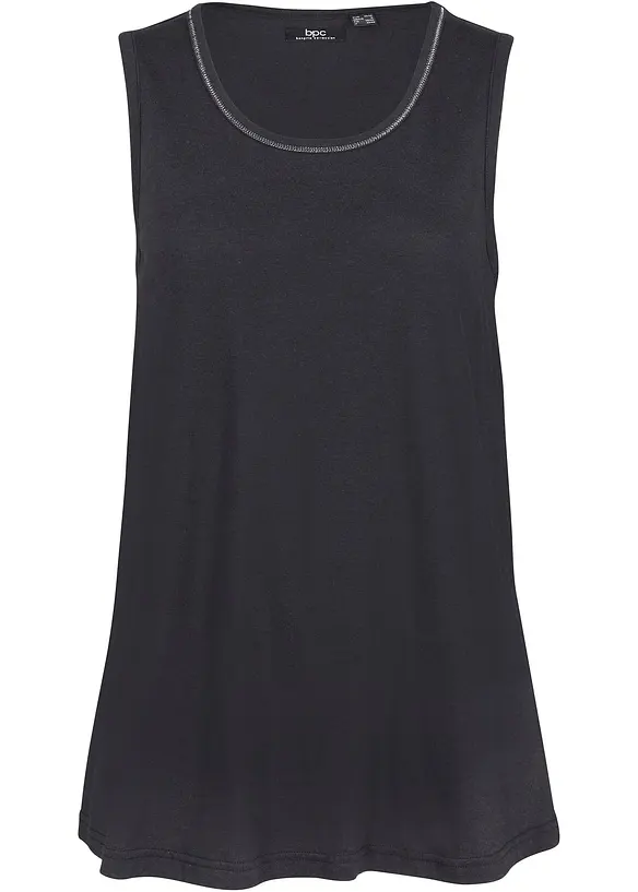 Dlouhý udržitelný top s kulatým výstřihem, bonprix