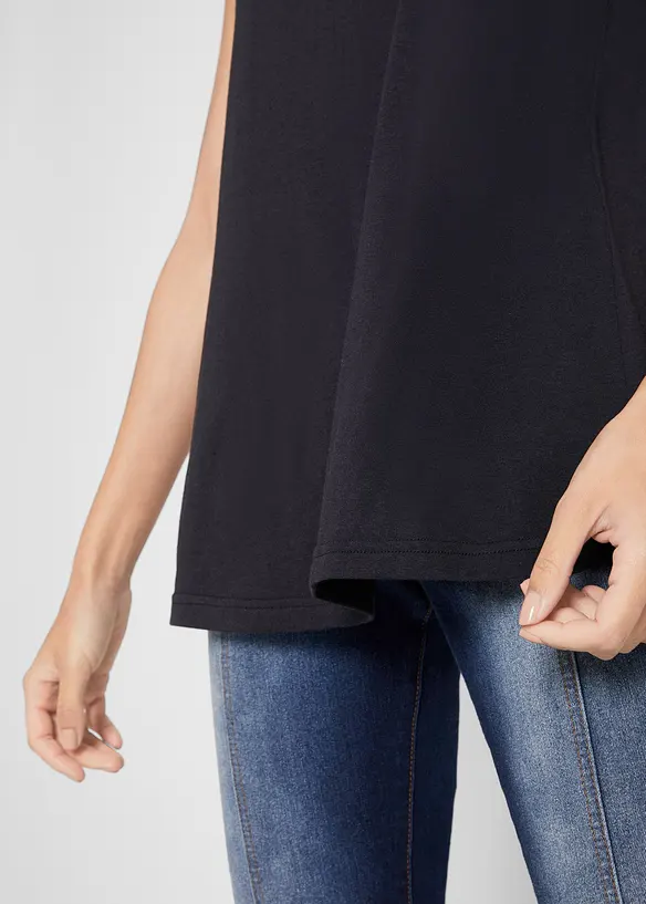 Dlouhý udržitelný top s kulatým výstřihem, bonprix