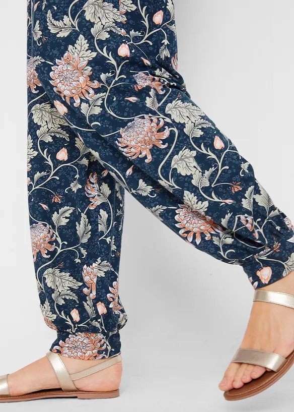 Harémové kalhoty ze žerzeje, směs s viskózou, Loose Fit, bonprix