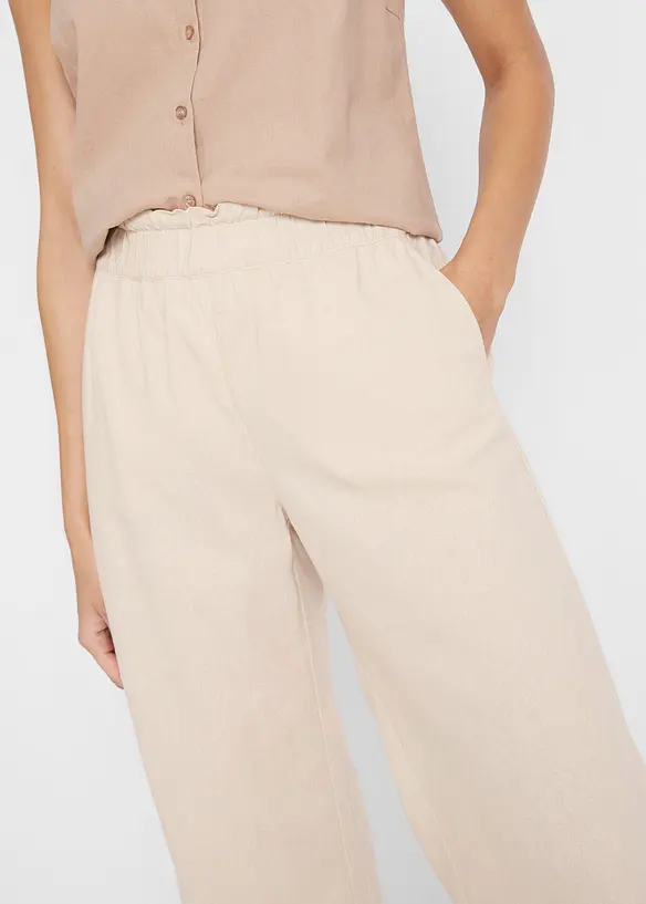 Lněné kalhoty Culotte, délka po lýtka, bonprix