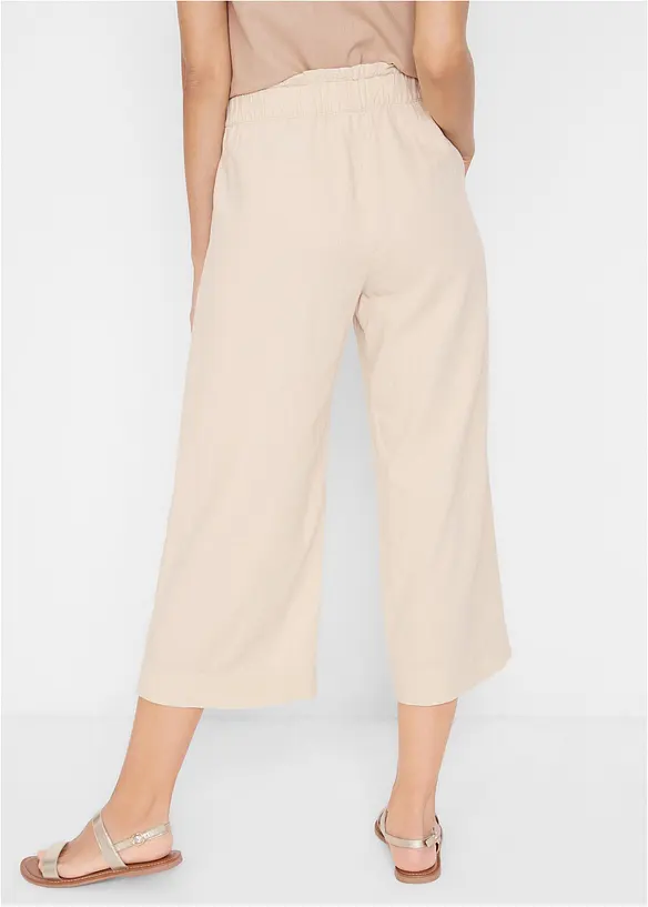 Lněné kalhoty Culotte, délka po lýtka, bonprix