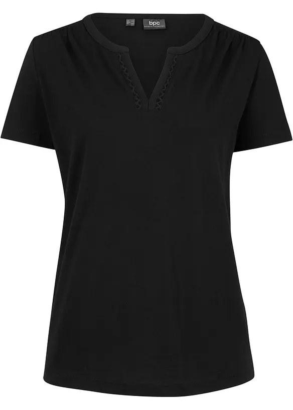 Tričko s ozdobn&yacute;m v&yacute;střihem, bonprix